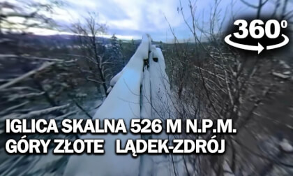 Wejście na Iglicę Skalną 526 m n.p.m. Góry Złote Lądek-Zdrój. Film 360°
