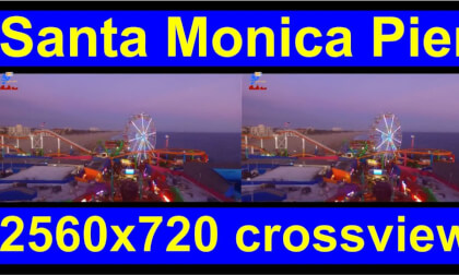 Santa Monica Pier, California, US in 3D cross-view "by angel's eyes - iXYt" as VR or TR Santa Monica Pier, California, US in 3D cross-view "by angel's eyes - iXYt" as VR or TR