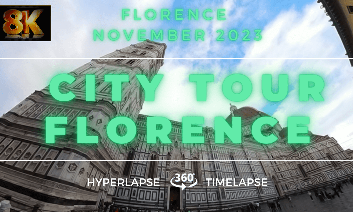 City Tour Florence Italy, Sunrise & Sunset Timelapse, bus tour around the city, Walk around the Duomo, Nightlapse from city lookout
