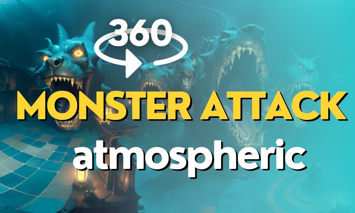 360° VR 4K Video - Monster's Attack Scene Atmospheric