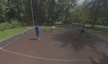 360 VR Boys spending sportive leisure with dads 360 VR Boys spending sportive leisure with dads
