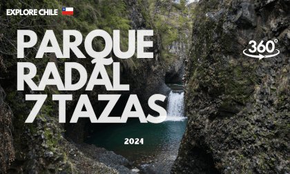 Parque nacional Radal 7 tazas Chile.  Waterfall in Chile