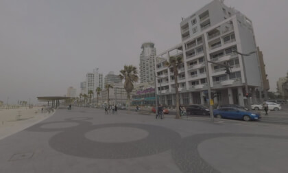 360 VR Tel Aviv view with Trumpeldor Beach and Herbert Samuel street, Israel
