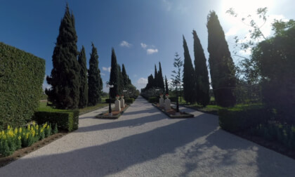 360 VR Tourists visiting Bahai Gardens in Haifa, Israel