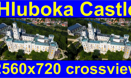 Hluboka Castle, Czech Republic cross-view 2560x720 iXYt - test for VR helmet Hluboka Castle, Czech Republic cross-view 2560x720 iXYt - test for VR helmet