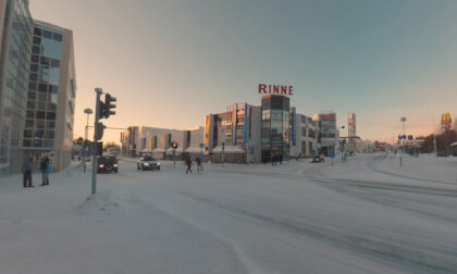 360 VR Winter Rovaniemi city in Finland