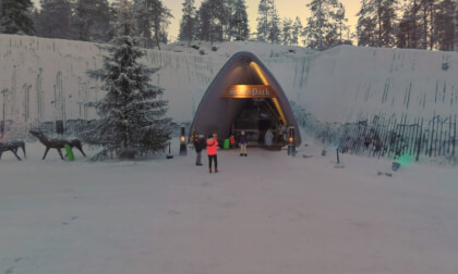 360 VR Visitors in Santa Park. Rovaniemi, Finland
