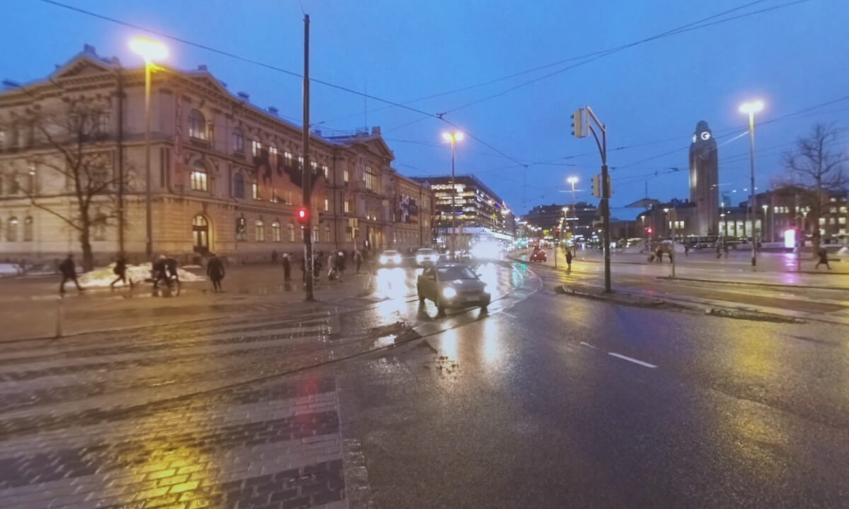 360 VR Helsinki view with Ateneum and Railway Station, Finland