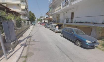 360 VR Quiet streets in the town Nea Kallikratia, Greece