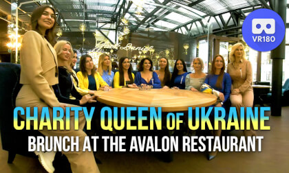 Brunch of Charity Queen of Ukraine beauty contest participants. 8K VR Video Brunch of Charity Queen of Ukraine beauty contest participants. 8K VR
