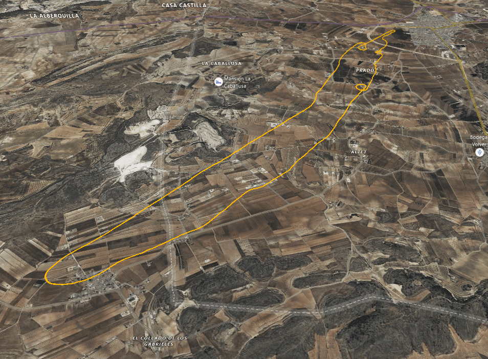 De Pinoso (Alicante) a Cañada del trigo de Jumilla (Murcia) en paramotor.