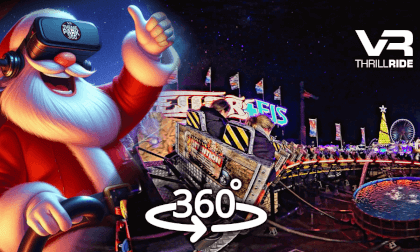 Santa Claus Takes a Wild Ride on Fire and Ice RollerCoaster Santa Claus Takes a Wild Ride on Fire and Ice RollerCoaster