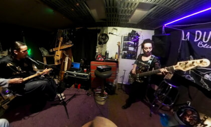 360 - Rehearsal of a new song guitar and Bass - Guitar DIY 3 Strings - Bass Custom