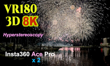 Hyperstereoscopy Atami Fireworks in Shizuoka,Japan shot on Insta360 Ace Pro