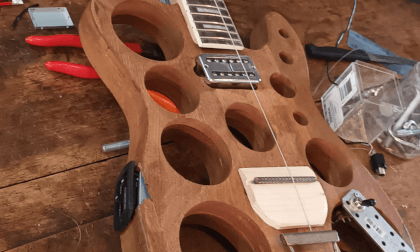 Working on my Hybrid Guitar Custom DIY - drinking Mate