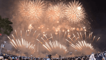 [180VR] Life in Singapore - 2024 New Year's Fireworks at Marina Bay Sands, Part 1