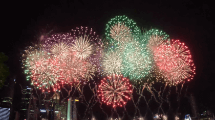[180VR] Life in Singapore - 2024 New Year's Fireworks at Marina Bay Sands, Part 2