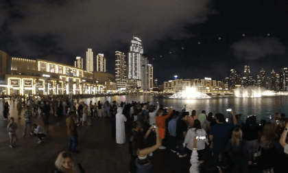 [360] UAE, Dubai, Burj Khalifa, Fountain show, Insta360 Evo