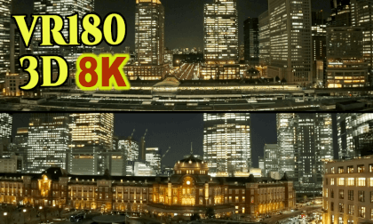 Hyperstereoscopy 3D of Tokyo Night view around Tokyo Station