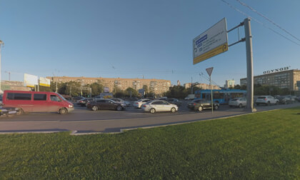 360 VR Moscow cityscape with intense traffic on the roads, Russia 360 VR Moscow cityscape with intense traffic on the roads, Russia