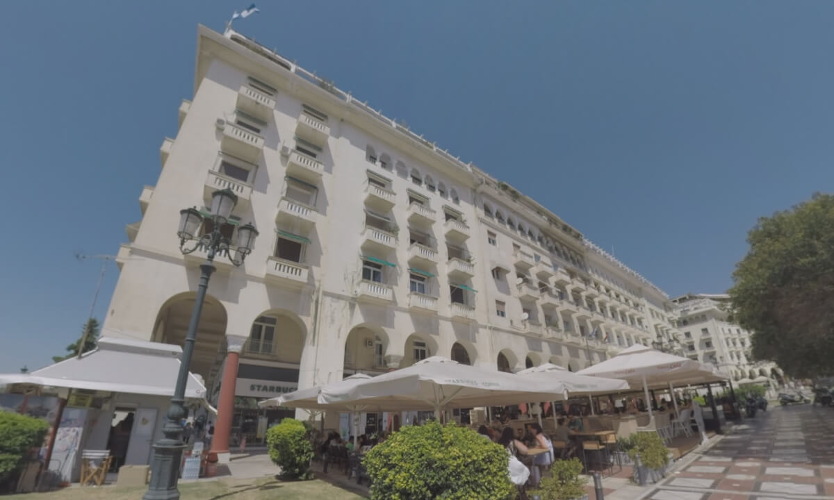360 VR Aristotelous Square and waterfront Nikis avenue. Thessaloniki, Greece