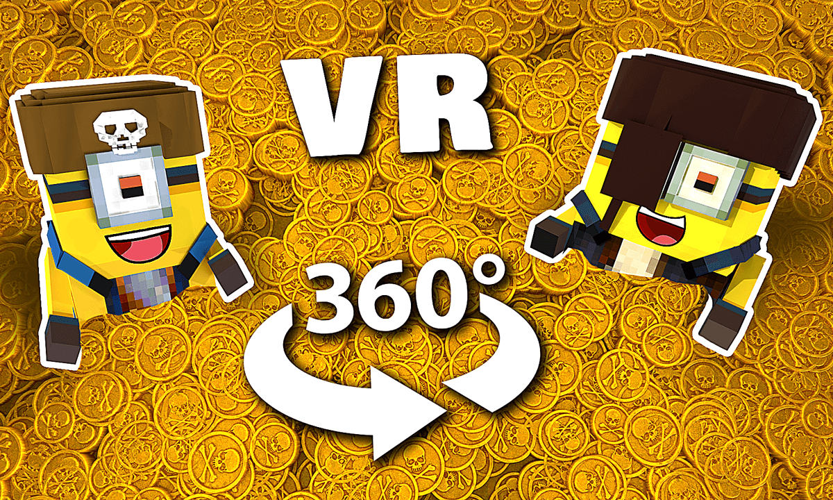 VR 360° Minions Pirates(Minecraft Animation)