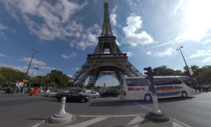 360 VR Jena Bridge overlooking Eiffel Tower and Palais de Chaillot, Paris