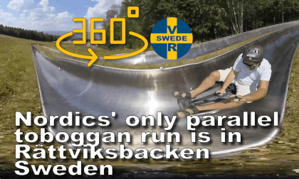 The Nordics' only parallel summer toboggan , Sweden VR Video The Nordics' only parallel summer toboggan , Sweden VR