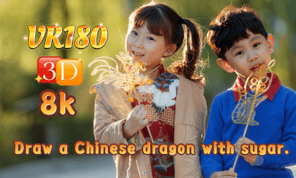 Draw a Chinese dragon with sugar VR Video Draw a Chinese dragon with sugar VR