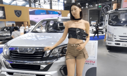 Tall girl at the auto show Tall girl at the auto show