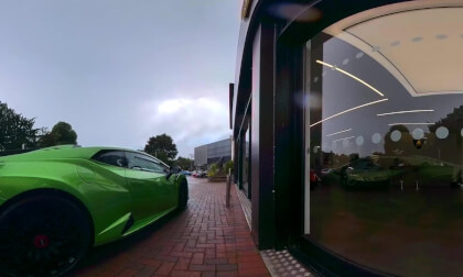 Lamborghini outside showroom VR Video Lamborghini outside showroom VR
