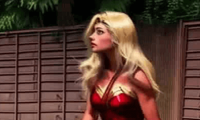 A.I. Wonder Woman Jumps rope VR Video A.I. Wonder Woman Jumps rope VR