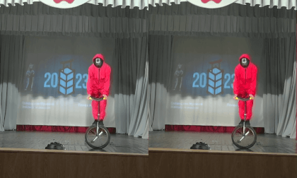 2023.11.04 1811 - "Squid Game" cosplay - unicycle tricks [EGO 3D]