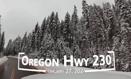 VR 360° Snowy Oregon Highway 230 - February 27, 2024