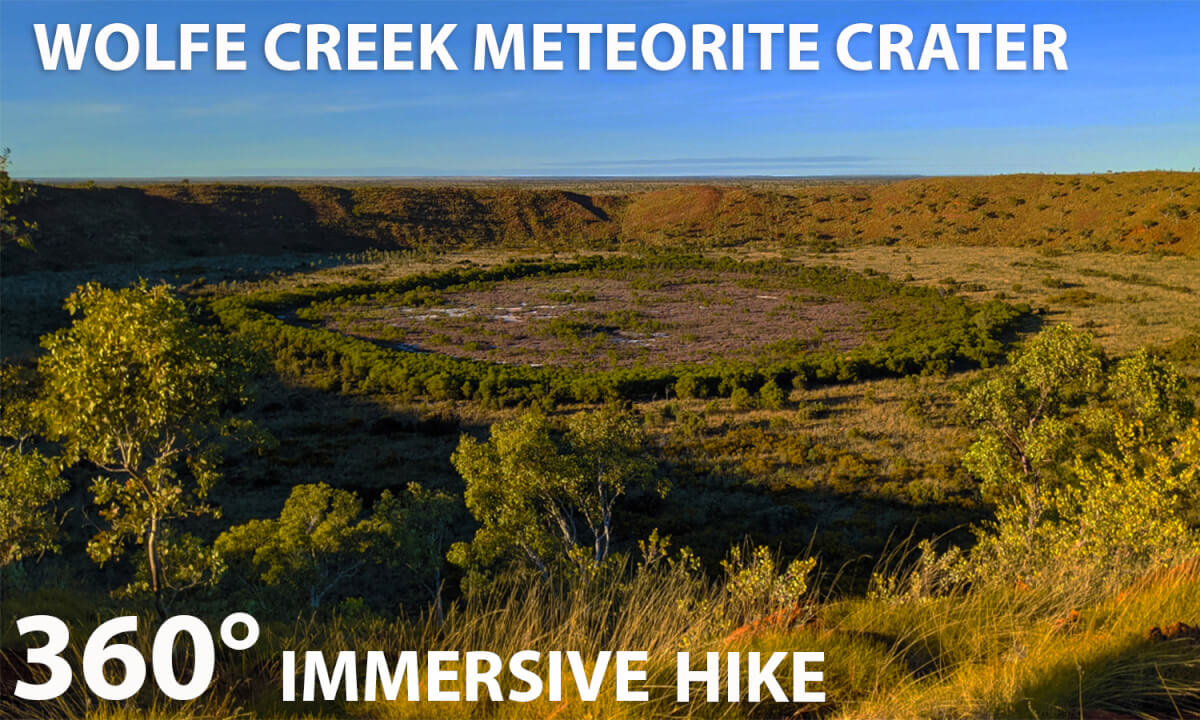Wolfe Creek Meteorite Crater - Western Australia, 360 hiking video