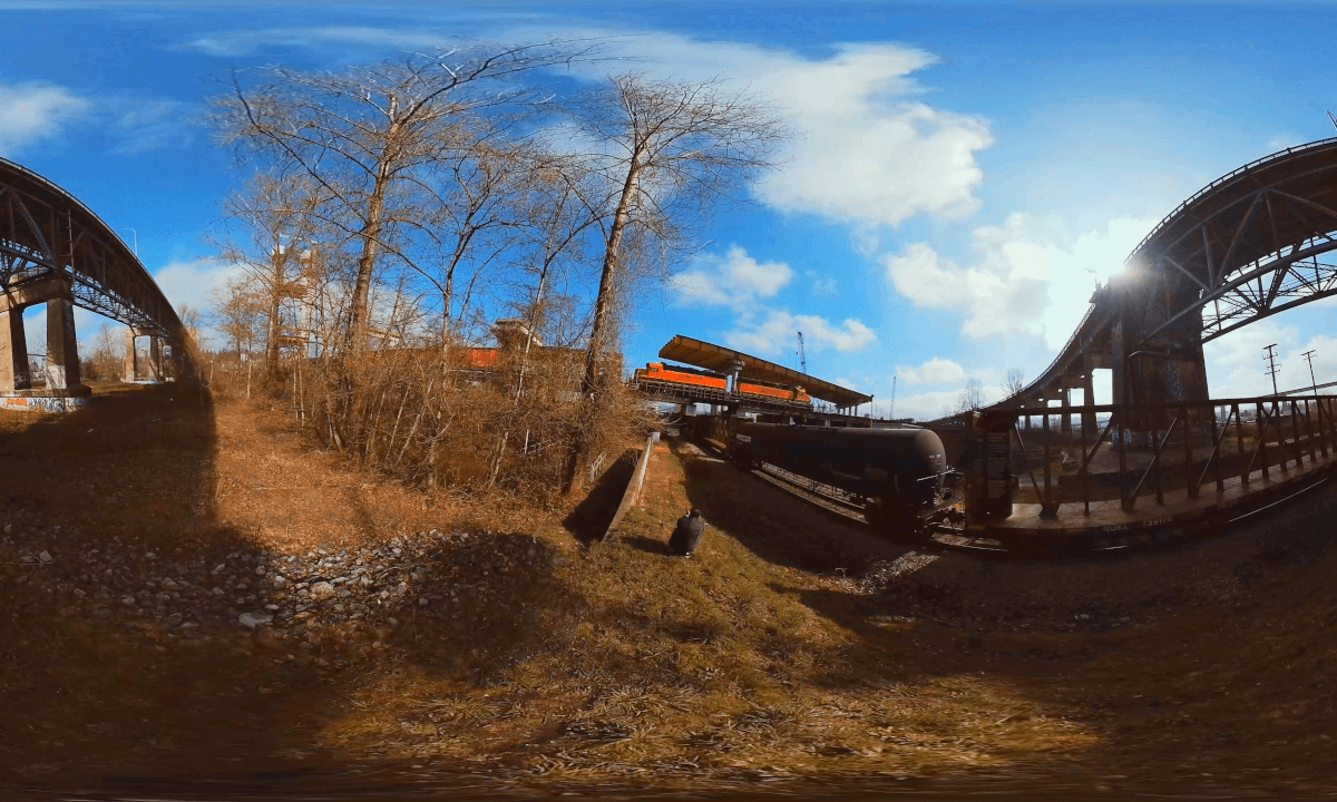 360 VR Qoocam 3 Norfolk Southern Engine BNSF CN Engines Mar 24 2024 Train Video Compilations