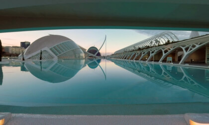 360 VR City of Arts and Sciences. Modern complex in Valencia, Spain