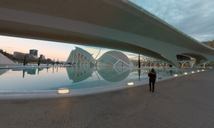 360 VR Inside view of City of Arts and Sciences in Valencia, Spain