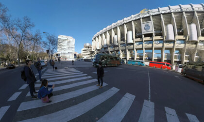 360 VR Street with Santiago Bernabeu Stadium in Madrid, Spain VR Video 360 VR Street with Santiago Bernabeu Stadium in Madrid, Spain VR