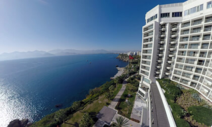 360 VR Amazing sea scene with sunshine viewed from hotel. Vacation in Turkey VR Video 360 VR Amazing sea scene with sunshine viewed from hotel. Vacation in Turkey VR
