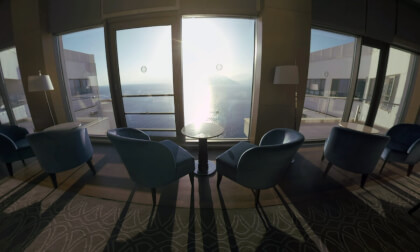 360 VR Restaurant overlooking the sea on hotel top floor VR Video 360 VR Restaurant overlooking the sea on hotel top floor VR