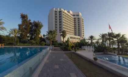 360 VR Outdoor hotel area with swimming pool overlooking the sea, Turkey VR Video 360 VR Outdoor hotel area with swimming pool overlooking the sea, Turkey VR