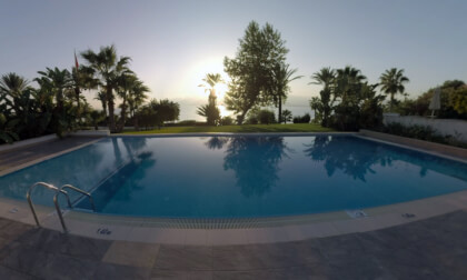360 VR Resort view with hotel building and outdoor swimming pool, Turkey VR Video 360 VR Resort view with hotel building and outdoor swimming pool, Turkey VR