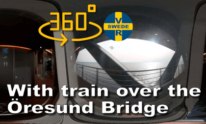 The train over the Öresund Bridge
