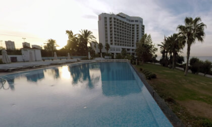 360 VR Hotel with pool and garden on the coast of Mediterranean Sea in Turkey