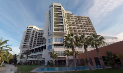 360 VR Watering lawns on hotel area in the morning. Antalya, Turkey VR Video 360 VR Watering lawns on hotel area in the morning. Antalya, Turkey VR