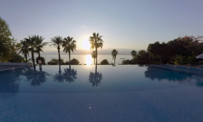 360 VR Holidays on the sea coast. Hotel with pool and garden in Antalya, Turkey
