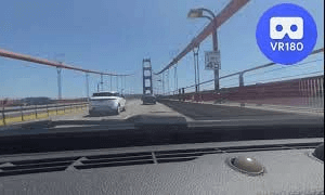 A drive across the Golden Gate Bridge in California.  VR180 Virtual Experience