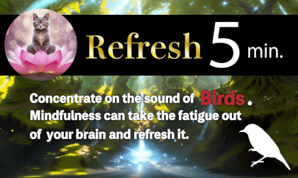 Refresh 5 min with the sound of "birds". Refresh 5 min with the sound of "birds".