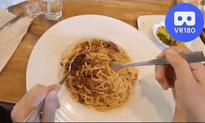 California Pizza Kitchen Bolognese Spaghetti. VR180 Virtual Tasting VR Video California Pizza Kitchen Bolognese Spaghetti. VR180 Virtual Tasting VR